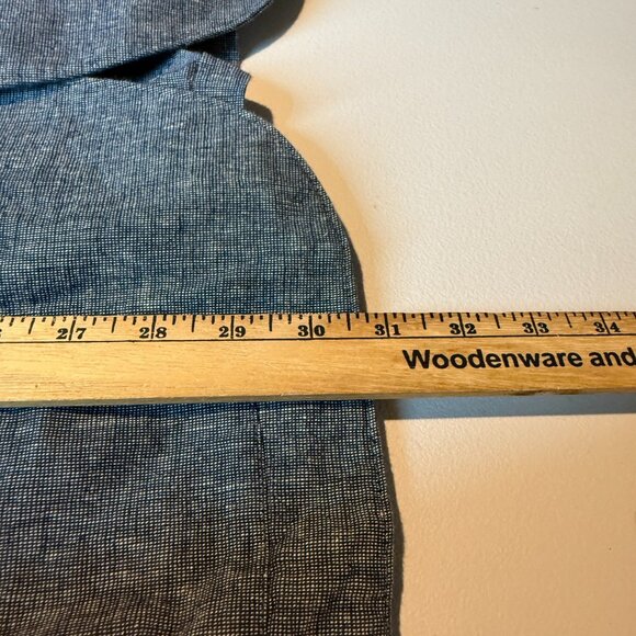 J Crew Men 42R Linen Blazer 2 Button Travel Commute Blue Textured Woven Coat - Picture 10 of 12